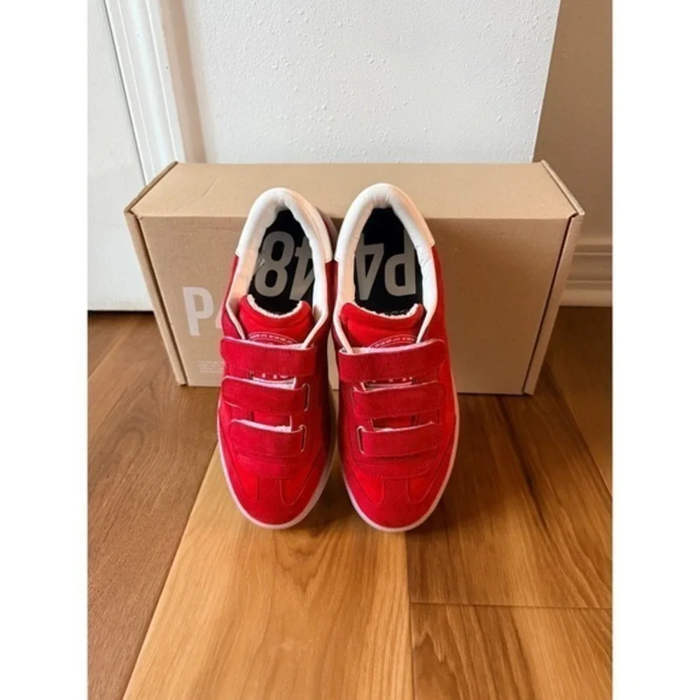 P448 Monza Velcro Red Suede Low Top Sneakers‎ S25MONZAVELCRO1-W 41 / 11